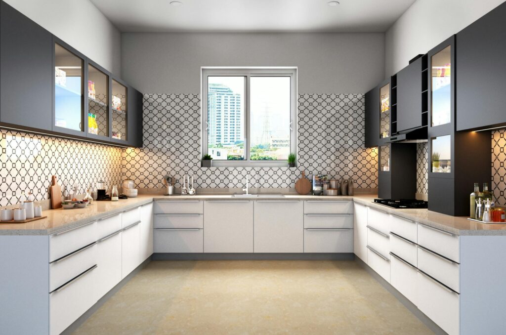 pexels-photo-7515855-7515855 Sleek modular kitchen with contemporary cabinets and tile backsplash, showcasing urban style.